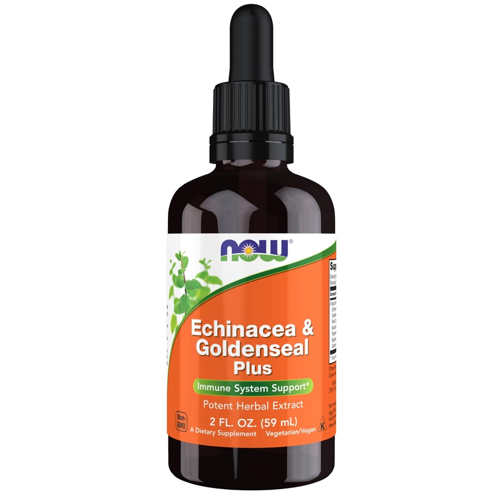 NOW Foods Supplements, Echinacea & Goldenseal Plus with Dropper, Immune System Support*, 2-Ounce