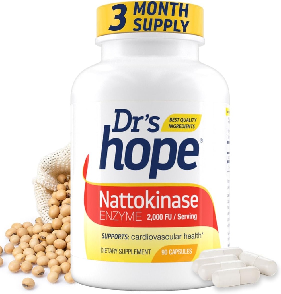 Nattokinase 2000 FU - Suplemento de Nattokinasa Apoyos Circulación de Salud Cardiovascular y Sangre Saludable - Sin gluten, 90 cápsulas vegetarianas, Hecho en EE.UU.
