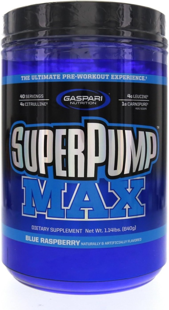 Gaspari Nutrition SuperPump Max Blue Raspberry Ice - 1.41 libras