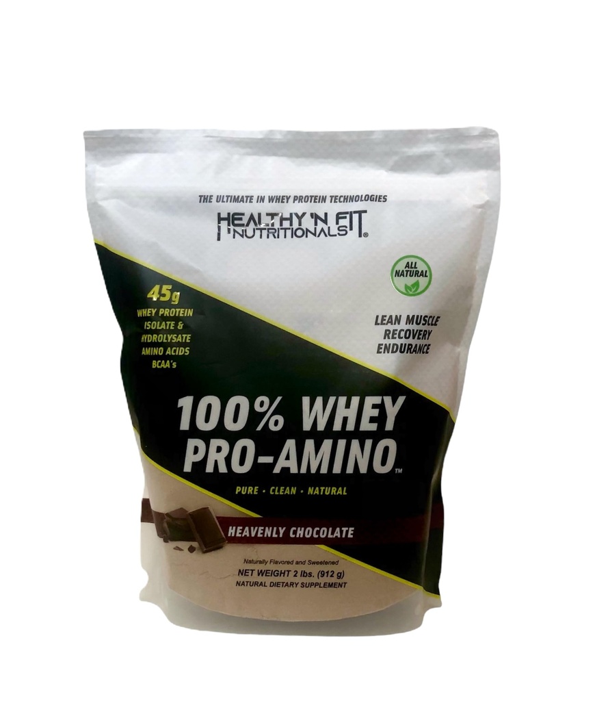 Saludable ‘N Fit 100% WHEY PRO-AMINO v2.0-Chocolate (2lb): 100% Whey Protein PLUS Peptides De la marca #1 de América en Suplementos, Tecnología y Pureza.