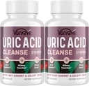 Uric Acid Cleanse " Detox with Tart Cherry, Celery Seed Uric Acid Suplemento – Uric Acid Levels, Joint, Kidney and Sleep – 90 Veggie Capsules(2 Bottle)