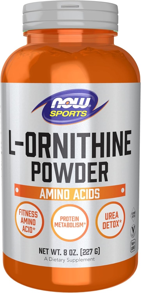 AHORA Foods Sports Nutrition, L- Ornithine Powder, Protein Metabolism* y Urea Detox*, Amino Acids, 8-Ounce
