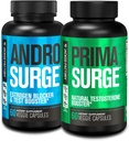 Booster de testosterona de la fábrica de Jacked para hombres Silencio Estrogen Blocker con Tongkat Ali - Androsurge Anti-Estrógeno + Primasurge Natural Test Booster - para el crecimiento muscular, vitalidad, energía, 30 días de suministro
