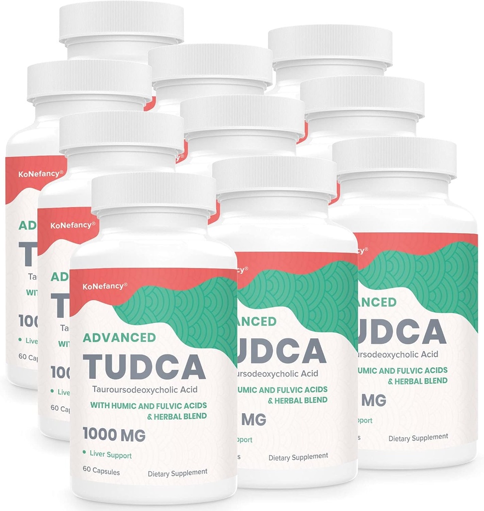 TUDCA Suplementos del hígado 1000mg - 600 cápsulas Vegan,Milk Thistle Herbal Blend con ácido fúlvico y húmedo para el hígado, salud digestiva