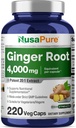 NusaPure Ginger Root Capsules 20:1 Extracto, 200 mg Equivalente a 4.000 mg por Veggie Caps Silencioso 220 Conteo Silencioso No GMO