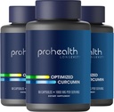 ProHealth Turmeric Curcumin Suplemento: 285 Times More Bioavailable - Desarrollado por Neurocientíficos. 1000 mg Concentrado Longvida Curcumin Extract Por Serving (60 X 500mg Capsules Por Bottle) (3 Pack)