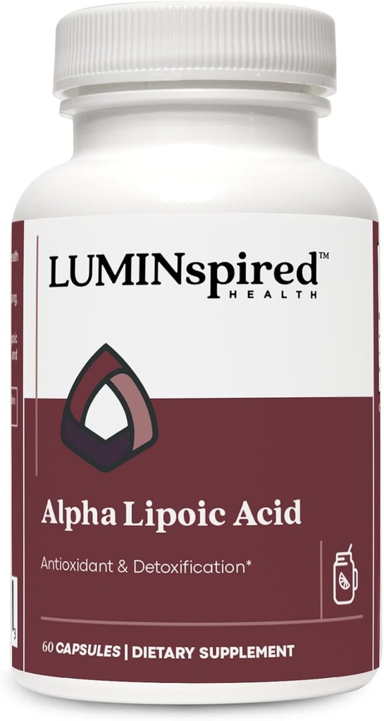Acid lipoico alfa 600mg CR con biotina 500mcg para una mejor absorción, 60 tabletas vegas, apoya la función antioxidante, metabolismo glucoso &amp; suplemento sano de nervios, Gluten Free