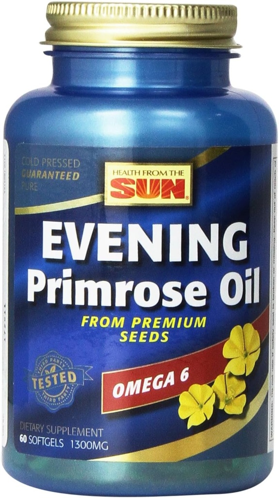 Health From The Sun Evening Primrose Oil 1300 Mg, 60-Count (Pack of 2)