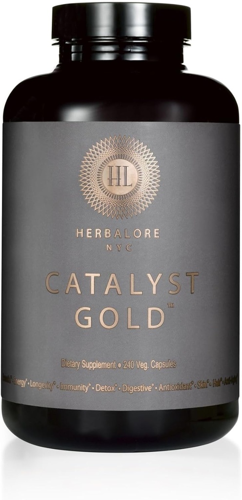 Natural Catalyst Gold Superfood Suplemento Silencioso para la inmunidad, la digestión, el cabello, la piel y las uñas (240 cápsulas)