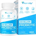 200 Billion Cfus 12 Strains Probiótico, con 3 Prebióticos Orgánicos, Probióticos para Mujeres Hombres, Suplemento diario para Immune, Gut, Salud Digestiva, Establo Stable, No GMO, 60 Caps (60-Days Supply)