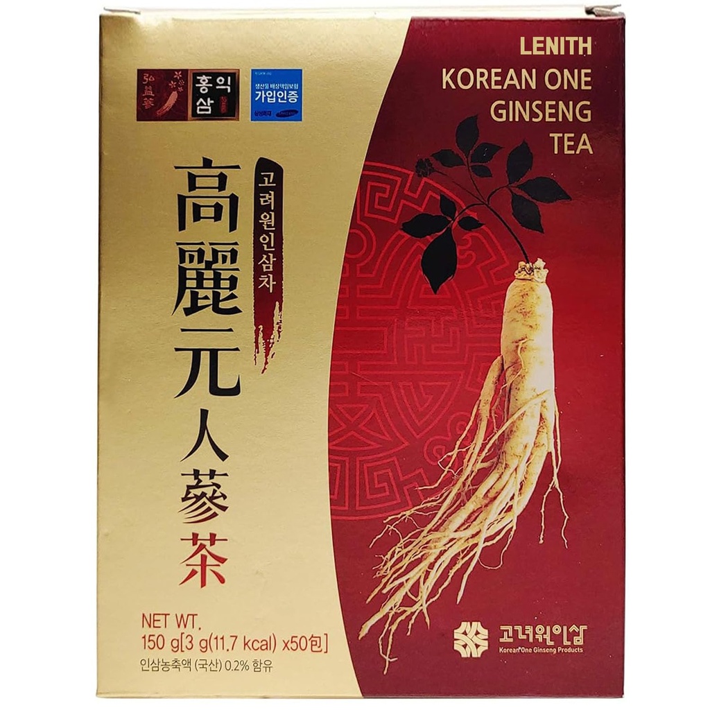 LENITH Korean Panax Ginseng Roots Extracto Granules Tea 50T 150g (3g X 50 bolsas)