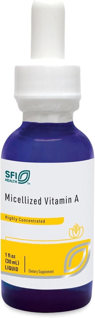 SFI Health Micellized Vitamina A Drops - Vitamina Líquida A Suplemento con Beta Carotene & VIT A Palmitate - Support Vision, Immune, Bone & Cartilage Health (1 Fl Oz, 600 Servings)
