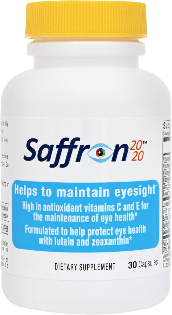 Saffron 2020 Suplemento con Saffron, Resveratrol, Vitaminas y Minerales, Zeaxanthin y Lutein -30 cápsulas vegetarianas