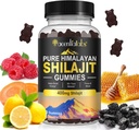 Shilajit Gummies, Pure Himalayan Shilajit Gummies with 100% Shilajit, Shilajit Organic Gummies Rich in Fulvic Acid 85+ Trace Minerals Adecuado para Hombres &amp; Mujeres, Non-GMO - 60 Gummy