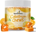 Bovine Colostrum Soft Chews Suplemento con probióticos para Gut Health, Bloating, Immune Support, Skin, Hair Growth and Beauty - Orange Flavor (60 Servings)