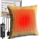 Cubierta de almohada calentada de crema 18x18 (sin inserción de almohada), Pad de calefacción menstrual para el alivio de dolor de espalda, Punto de calefacción para calambres