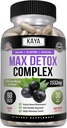 Kaya Naturals Max Detox Herbal Supplement - Natural Ingredients 1532 mg - Psyllium Powder, Acai Berry Extract, Ginger Root 60 Count
