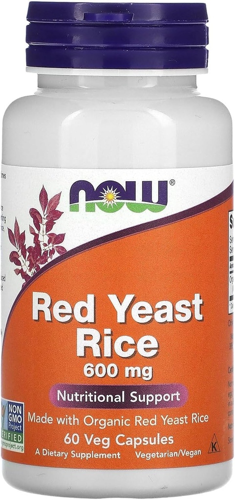 NOW Foods Red Yeast Rice, 600 mg, 60 Veg Capsules