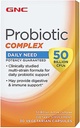 Complejo Probiótico GNC Necesidad diaria con 50 millones de UF ← Multi-Strain estudiado clínicamente, apoya la salud digestiva e inmunitaria, Vegetarian TEN 30 cápsulas