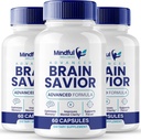 Suplementos cerebrales para cápsulas de memoria y foco, BrainSavior Advanced Formula Brain Health Support - Maximum Strength Nootropics Brain-Savior All Natural Support Reviews (3 Pack)