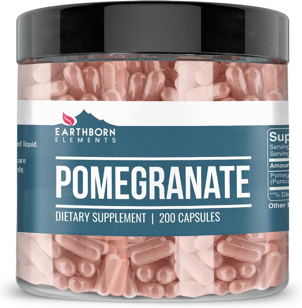 Elementos tercos Pomegranate 200 Capsules, Puro ' Undiluted, No Additives