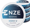 NZE Caffeine Nootropic Pouches (Peppermint) - Energy Pouches with 50mg Caffeine, Alpha GPC, L-Tyrosine &amp; L-Theanine with No Sugar or Artificial Sweeteners - 15 Nicotine Free Pouches Per Can - 5 Pack