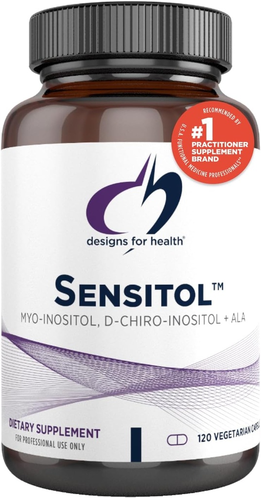 Diseños para Inositol de Salud + Capsules ALA - Sensitol Myo-inositol (MI) + D-Chiro Inositol (DCI) con Ácido Alfa Lipoico - Vegan, Suplemento No-OMG (120 cápsulas)