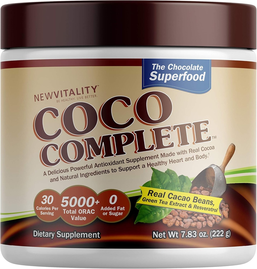 Coco Completo por la nueva vitalidad – Immune System and Boosting Superfood Powder Suplemento, Energy Support, Sugar Free, Real Cocoa Powder & Green Tea Extract, Chocolate Flavor, 30 Servings