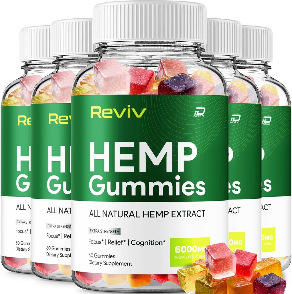Reviv Hemp - con Hemp Seed Extract RevivHemp Gummies Tinnitus Herbal Supplement, Health and Wellness Support, All Natural Reviv Hemp Gummy (5 Pack - 300 Gummies)