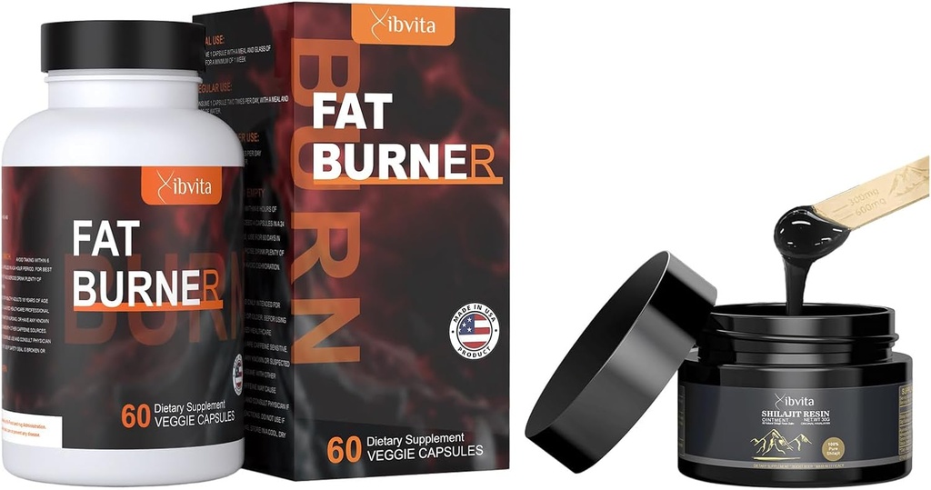 Fat Burner for Men Women ' Pure Himalayan Organic Shilajit Resin, Weight Loss Appetite Suppressant, Shilajit with Fulvic Acid > 85+ Trace Minerals Supplement for Energy Boost &amp; Immune Support