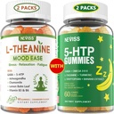 NEVISS Sugar Free L-Theanine Calm Gummies 120 Condes + Azúcar Gratis 5-HTP Gummies 120 Condes
