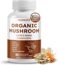 Organic Mushroom 10-in-1 Formula - with Lion's Mane, Cordyceps Reishi, Shiitake, Maitake, Chaga, Non-GMO, Gluten-Free, Soy-Free (150 Count (Pack of 1))