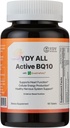 YDY All Active BQ10 - CoQ10 100mg, Vitamina B Complex (B1, B2, B3, B6, B7, B9, B12, Pantethine) - Apoya la salud cardíaca, energía celular - 60 Tablets