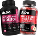 Myo-Inositol " D-Chiro Inositol " ACV Gummies - 40:1 Ratio Hormon Balance for Women " Apple Vinegar Gummies - Suplementos para apoyar ciclo menstrual " Salud femenina