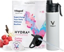 Vitapod Hydra+ Cotton Candy Flavored Water Enhancer Pods Starter Bundle, Water Flavoring, Sugar Free, Vitamina C, Vitamina D, Zinc, 30 Pods, 22 oz Botella de agua de acero inoxidable, Blanco