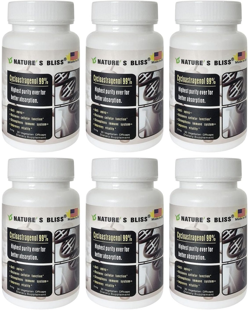 La ampolla de la naturaleza Stomach Acid Protected & Super-Absorption Cycloastragenol 99%, Made in USA, 5mg, 180caps