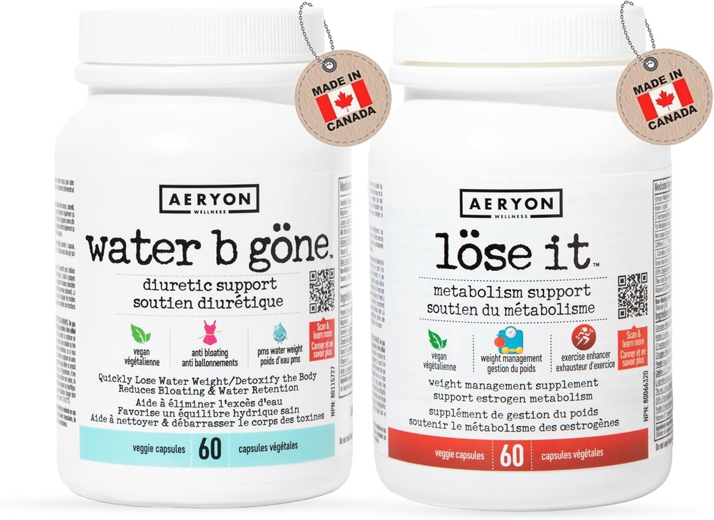 Water B Gone [20 Day Supply] " Pérdelo [30 Day Supply] - Value Pack – Diuretic Pills for Women – Reduce Water Retention and Bloating – Find PMS Relief – 60 Vegan Capsules