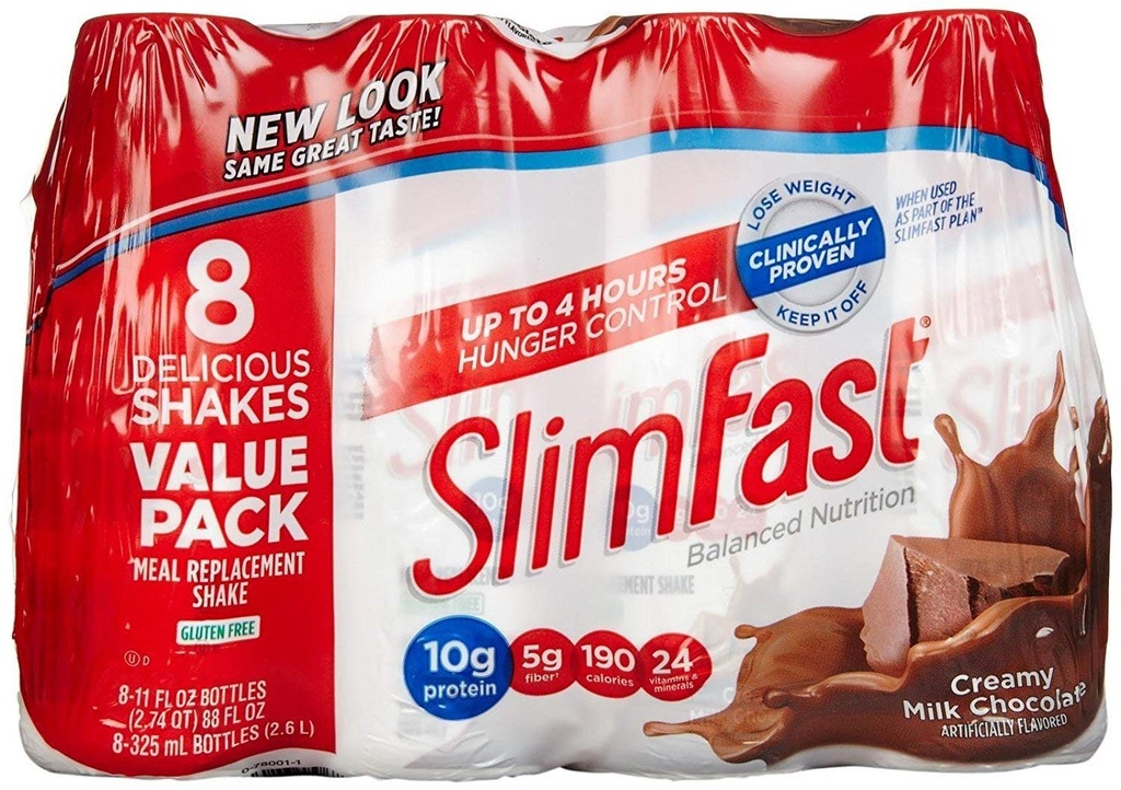 SlimFast Advanced Nutrition Creamy Milk Chocolate – Meal Replacement – 20g de Protein 8 Cuenta(paquete de 3) Total 24 11OZ Botellas