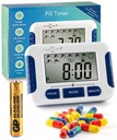 Recordatorio con 8 Alarmas por día, Píldora de Píldoras, Medidor de Píldoras, Dispositivos de Recordación de Medicamentos, Pista de Medicación, Gadget de Pacientes de Essential Parkinson