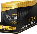Transformation Protein Super Blend | Egg White, Collagen Peptides, and Plant Protein | 15 Billion CFU Probiotics | Digestive Enzymes | MCT Oil | Low Carb Shake for Men & Women | Vanilla, 10 Pack