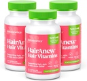 HairAnew Hair Growth Vitamins for Thicker Stronger Hair ← Trabaja para Mujeres &amp; Hombres Todos los Tipos de Cabello TEN 11 Vitaminas de Pelo &amp; Ingredientes TEN 5000mcg Biotin ← Vegan TENIDO Independientemente Testado TEN 60 cápsulas (3)