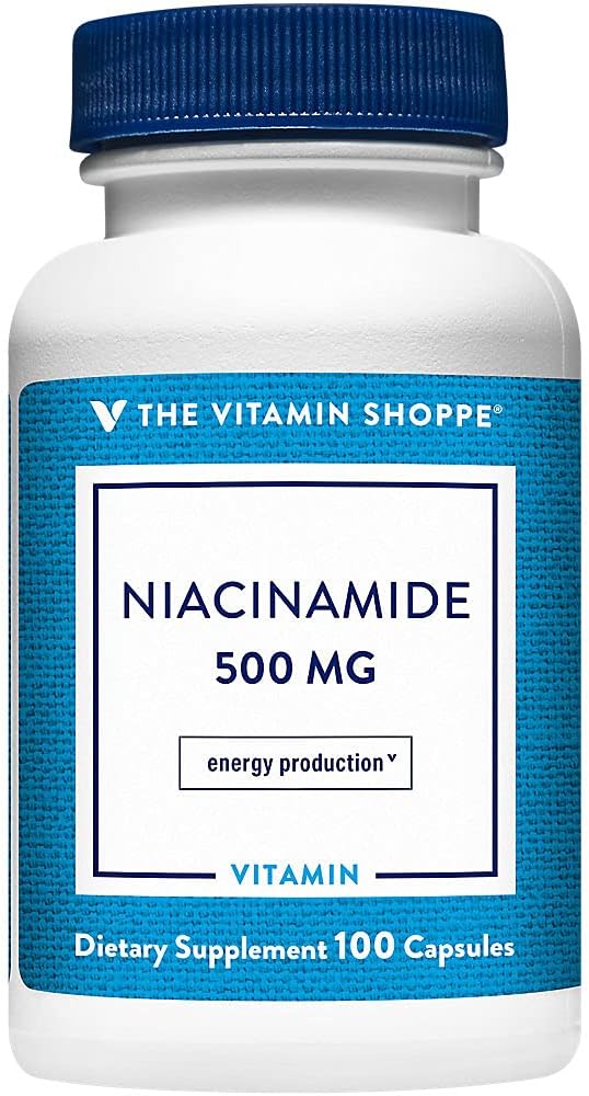 La Vitamina Shoppe Niacinamide 500MG, soporta los niveles de colesterol ya dentro del rango normal, una vez al día (100 cápsulas)