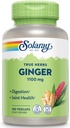 SOLARAY Ginger Root 1100mg ← Digestión saludable, articulaciones y movilidad " Stomach Discomfort Support ¦ Whole Root ← Non-GMO & Vegan  180 VegCaps