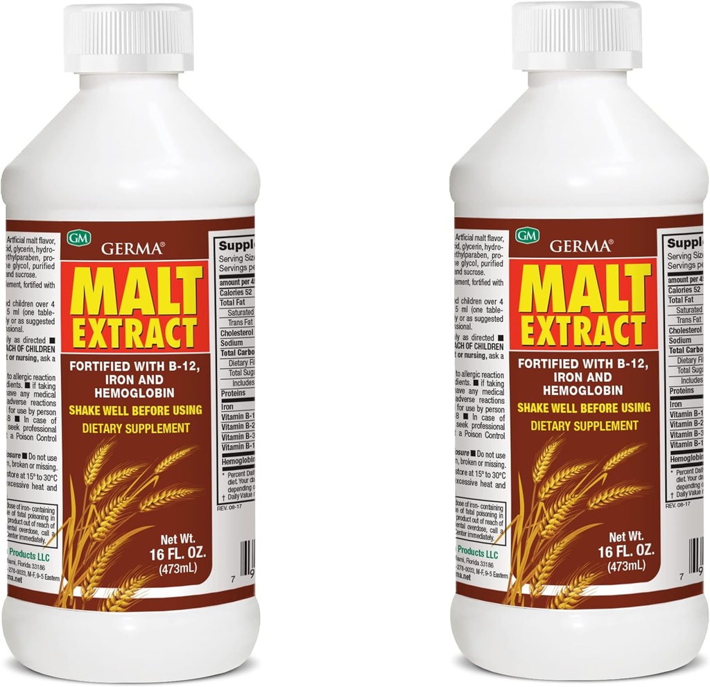 Extracto de Malta 16oz Malt Extracto Fortificado con B-12 e Iron 2pk