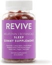 REVIVEEO Melatonin " Botanicals Sleep Gummy Suplemento por Revive Essential Oils with Chamomile, Lemon Balm " Passionflower - 5 mg Melatonin - Blueberry Flavored