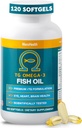 Macuhealth Omega 3 Fish Oil - 1100mg DHA, 1100mg EPA, Eye &amp; Brain Health Supplement, Triglyceride Formula, 120 Softgels