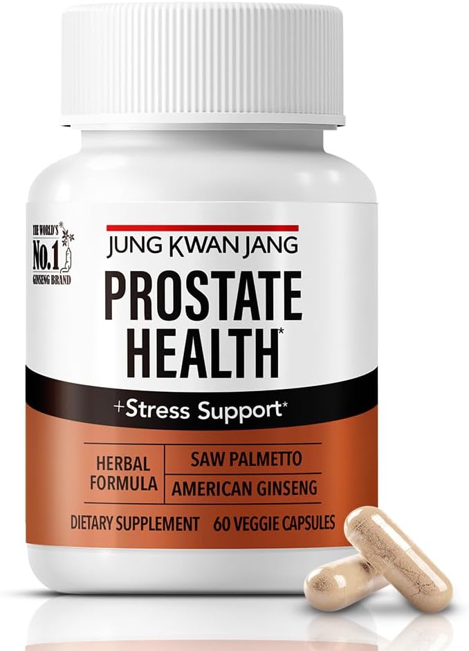 JUNG KWAN JANG Salud de próstata con Saw Palmetto y Ginseng americano para próstata, resistencia, pérdida de cabello Apoyo, dht Blocker, suplemento natural para hombres &amp; mujeres