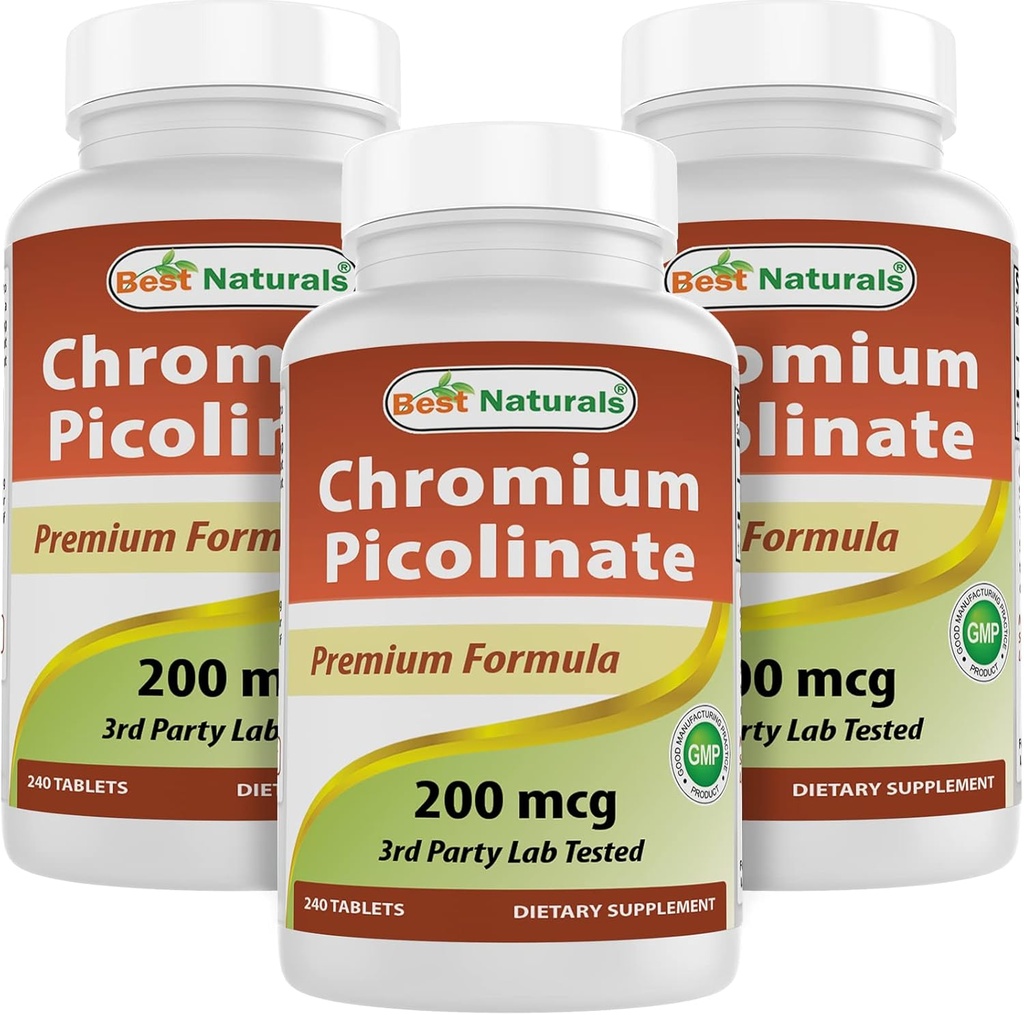Mejores Naturales Chromium Picolinate 200 mcg 240 Tablas (240 Cuenta (Pack of 3))