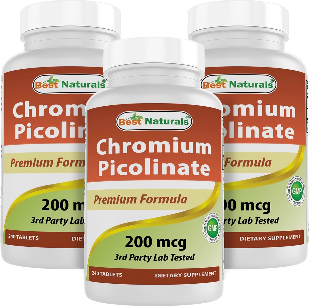 Mejores Naturales Chromium Picolinate 200 mcg 240 Tablas (240 Cuenta (Pack of 3))