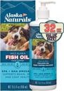 Alaska Naturals Wild Alaskan Fish Oil Supplement for Dogs Skin and Coat with EPA DHA Omega 3 Fatty Acids Sustainable Liquid Food Topper 32 oz. Bomba